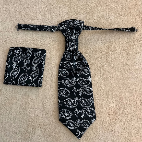 Men’s Formalwear Tie and Pocket Square Adorned with Cameo. - Picture 1 of 4